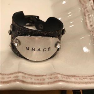 **SOLD*** Leather “Grace” Cuff Bracelet